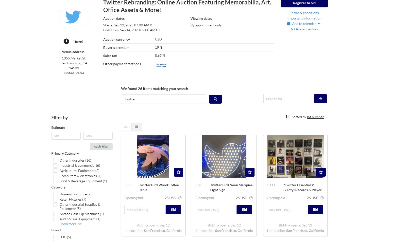 Twitter拍賣「遺物」赫見藍鳥招牌- EJ Tech